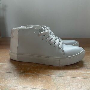 THEY New York leather size 5 high top sneaker White/Grey handmade